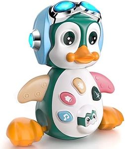MOONTOY Giochi Musicali Bambini 1 Anno per Gattonare con Musica e luci, Pinguino per Neonati 6-12 Mesi, Regali di Compleanno Educativi Precoci 6 9 12 24 Mesi più