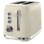 Breville Bold Vanilla Cream 2-Slice Toaster with High-Lift & Wide Slots | Cream & Silver Chrome [VTR003]