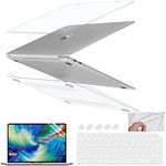 GIOIA BAZAAR Case for MacBook, Transparent Plastic Hard Shell Case Cover Compatible with MacBook Pro 13 inch (2020 2019 2018 2017 2016) M1 M2 A2289 A2338 A2251 A2159 A1989 A1706 A1708, Clear Combo