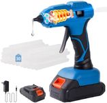 ZFYOUNG 60W cordless hot glue gun, powered by a 20V battery, comes with 30 full-size glue sticks, anti drip, fast heating, perfect for DIY crafts, maintenance, and home projects (including batteries)