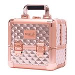 Folello - ENWRAP Professional Makeup Vanity Case - Rose Gold Aluminum Frame Cosmetic Case - Rose Gold color makeup vanity - Stylist Beauty Salon Cosmetic Luggage Travel Organizer Tool Box