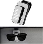 Kewucn Sunglass Holder for Car Visor, Metal US Flag Eyeglasses Hanger Mount, Multi-Function Ticket Card Clip, Vehicle Organizer Accessories for Different Size Eyeglasses (Black+Silver, Flag)