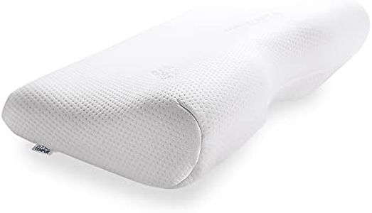 Tempur 83300267 Pillow, Millennium Pillow, White, Recessed 3D Form Fits Neck, Thick Sides for Smooth Side Motion, Back and Sideways, XS Height 3.1 inches (8 cm), Firm, Straight Neck, Stiff Shoulder