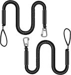 Boat Bungee Dock Lines with 316 Hook, 4 Feet Stretches to 6 Feet Mooring Rope 2-Pack for Docking, Mooring Line Boat Accessories Docking Ropes PWC Dock Ties for Boats (Black)