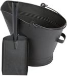 Fireplace Waterloo Style Black Coal Scuttle Ash Bucket Hod With Shovel Waterloo Style Coal Bucket & Shovel