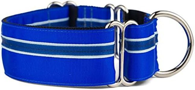 If It Barks 1.5" Martingale Collar for Dogs, Adjustable Nylon, Made in USA, Small, Blueberry