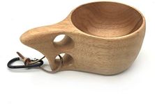 Nordic Style Handmade Finnish Kuksa Ancient Lapland Finland Style Wooden Cup (Classic-2 Holes)