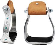 Challenger Western Saddle Aluminium Barrel Racing Stirrups w/Rhinestones 51148