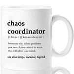 Shqiueos Chaos Coordinator Mug 11 Oz, Teacher Appreciation Gifts, Nurse Gifts, Thank You Gifts for Coworkers, Boss, Secretary, Manager, Boss Day Gifts, Mothers Day, Mom Birthday, Christmas Gifts