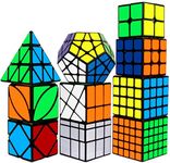 Speed Cube Set, Aitey Cube Bundle 2x2 3x3 4x4 5x5 Pyramid Megaminx Skew Mirror Ivy Windmill Sticker Magic Cube Collection - Puzzles Cube Toys Gift for Kids and Adults Set of 10