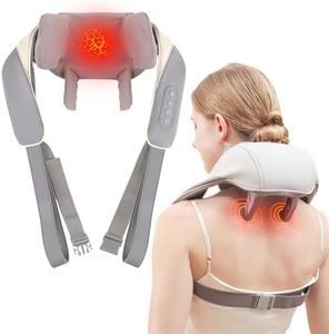 Fronnor Neck Massager with Heat Intelligent Wireless Portable Neck Shoulder Massager,2 Modes 2 Levels Deep Tissue Massager for Back Legs Muscles Pain Relief Women Men Gift-Home,Car,Office-Ergonomic Design (Apricot)