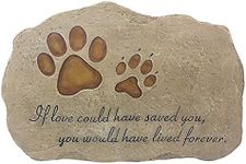 MrMrKura Pet Memorial Stone for Cats Dogs Headstone Pet Tombstone Grave Markers with Paw Print, Sympathy Poem in Lawn, Garden, Backyard, Pet Loss Gifts