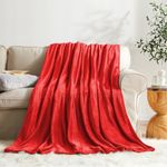 KMUSET Fleece Blanket Red Throw Bla