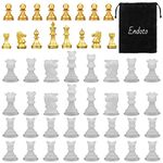 Endoto Resin Chess Pieces Mold Set, 16 Pieces Full Size 3D Silicone Chess Molds for Epoxy Resin Casting, Family Party Board Games and Home Decoration