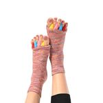 DIRTS Original Foot Alignment 5-Toe Separator Orthopedic Cotton Socks for Women & Men – Bunion Corrector & Plantar Fasciitis Support(Multicolour, Large)