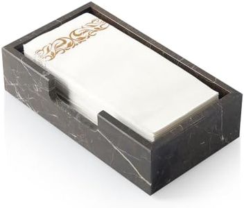 Natural Marble Napkin Holder for Table, Paper Towel Holder for Bathroom