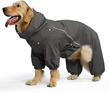 WOOFO Dog Raincoat, Extra Waterproof Dog Rain Jacket for Wet Weather|Full Wrap Design for Full Protection, Adjustable&Easy to Wear, Features Detachable Cap and Reflective Strip，Size 2XL