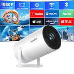 [Electric Focus] Mini Projector Full HD 1080P with Android App, XuanPad Portable Projector with WiFi 6 and Bluetooth, Auto Vertical Correction, 180°Rotatable Outdoor Movie Projector for Phone