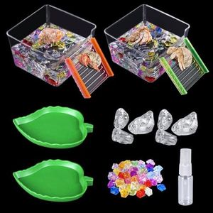7 Pack Hermit Crab Pool Hermit Crab Water Bowl Dish Hermit Crab Food Bowl Dish Hermit Crab Accessories Starter Kits