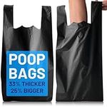 PWgoods Dog Poo Bags | 200 Pack | 33% Thicker & 25% Larger Dog Poop Bags with Tie Handles | 100% Leak Proof | Odor Free Pet Waste Disposal Bags | Discreet Opaque Black | Large Poo Bags Dogs