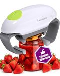 INSTACAN Electric Jar Opener for Seniors with Arthritis, One Touch Automatic Jar Opener for Weak Hands, Easy Open Standard & Vacuum Sealed Kitchen Jars, Auto-Off Design (White)