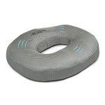 WELLGIVER Orthopedic Memory Foam Donut Seat Cushion 17x15.5x2.35 Inch Grey Mesh Cover, Piles Pillow for Hemorrhoids, Pain Relief for Piles, Coccyx, Prostate, Sciatica, Post-Natal, Pregnancy