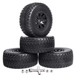 4PCS Pre-Glued Wheel Rim & Tires Set for 1/10 RC Short Course Truck Slash 2WD 4x4 HPI Losi Redcat Racing RC Model Cars (Style B)