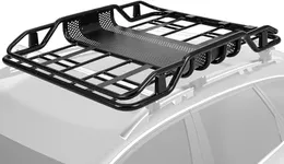 Towallmark 165 Lbs Capacity Lightweight Rooftop Cargo Basket - 50” x 37” x 6.3” Anti-Rust Roof Rack Perfect for Suvs, Cars, and Trucks