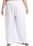 Zavera Comfortable and Regular fit Plus Size Rayon Palazzo for Women (5XL, White)