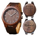 Personalised Walnut Wood Wooden Watch, Groomsmen Gift, Engraved Watch, Mens Watch, Watch for Hushand