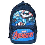 Kuber Industries Marvel Captain America Print School Bag for Kids|Stylish Standard Backpack s for Kids|Rexine Waterproof Shoulder Straps Bag (Blue)