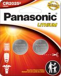 Panasonic CR2025 3.0 Volt Lithium Coin Cell Batteries – 2 Pack