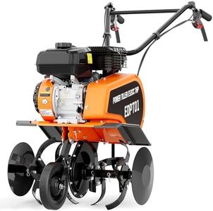 212cc 4-Cycle 7HP Gas Powered Tiller Cultivator - 22" Heavy-Duty Steel Tines Rototiller, Adjustable Wheels and Handle, Forward/Reverse for Plowing, Tilling, Weeding in Garden, Farm (Light Orange)