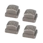 3/4" Square Cap Fitting, PIPE DECOR Black Malleable Iron Fittings Fit Standard 3/4 Inch Pipes, Nipples and Fittings, Industrial DIY Furniture and Shelves, 4 Pack