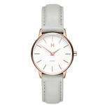 MVMT Analogue Quartz Watch for Women with Grey Leather Strap - D-MA01-RGGR