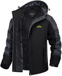 TACVASEN Outdoor Jacket Mens Waterproof Hunting Jacket Fleece Winter Jacket Thermal Skiing Jacket Softshell Jacket Waterproof Fishing Jackets with Pockets Walking Jacket Fleece Windbreaker Grey