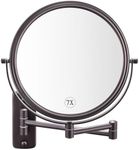 DECLUTTR 8 Inch Wall Mounted Makeup Mirror, 1X/7X Magnifying Mirror, Double Sided Vanity Makeup Mirror for Bathroom, Bronze