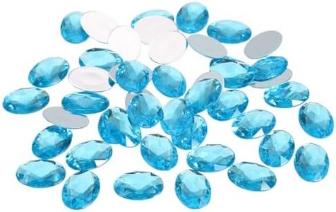 uxcell 200Pcs Oval Flatback Acrylic Rhinestones 25x18mm Cabochons Rhinestone Gems Embellishments for Costumes Crafts Clothes DIY Decoration, Sapphire Blue