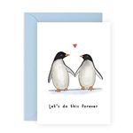 Central 23 Wedding Anniversary Card for Couple - For Husband Wife - Cute Penguins - 'Let's Do This Forever' - Valentine's Day Card For Boyfriend Girlfriend Fiance - Comes With Fun Stickers Made in UK