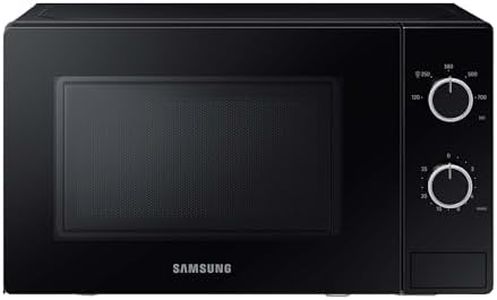 Samsung Solo-Mikrowelle, 700 W, Epoxy-Garraum mit 20 l Volumen, 5 Leistungsstufen, Defrost, Schwarz, MS20A3010AL/EG