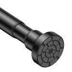 Adjustable Shower Curtain Rod 32-65 inch, No Drilling Spring Loaded Tension Rod for Window, Doorway, Closet, Room Divider, Bathroom (Black)