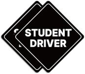 GEEKBEAR Student Driver Car Sign - Sticker or Magnet & Color Options, Weather-Resistant - Diamond Shape 6.8 x 6.8 in