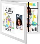 Americanflat Kids Art Frame with Two Openings - One 8.5x11 Picture Frame for Kids Art Display and One 4x6 Picture Frame - My Mini Masterpiece - Kids Artwork Frames Changeable Display - White