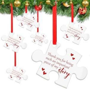 Menkxi 6 Pcs Teacher Christmas Ornament Puzzle Ornament White Christmas Ornament Thank You for Being Part of My Story Employee Appreciation Gifts Teacher Thank You Gifts for Women Friends Coworker