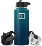 Iron Flask Sports Water Bottle - 32 Oz ,3 Lids (Straw Lid),Vacuum Insulated Stainless Steel, Modern Double Walled, Simple Thermo Mug, Hydro Metal Canteen (Dark Night)