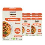 Explore Cuisine Organic Red Lentil Penne: Gluten Free Pasta, High in Protein & Good Source of Fibre, Perfect for Vegan Diets and Family Meals, Lower in Carbs (6 x 225g)