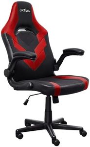Trust Gaming GXT 703R Riye Gaming Chair, Adjustable Desk Chair with Padded Arm Rest, up to 140kg Weight, Class 4 Gas Lift, PC Tiltable Seat Computer Chair for Gaming Setup, Video Games – Red