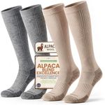 kelvna Alpaca Compression Socks for Men & Women, 15-20 mmhg for Flying