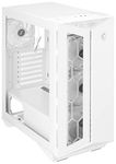 MSI Premium Mid-Tower PC Gaming Case – Tempered Glass Side Panel – RGB 120mm Fan – Liquid Cooling Support up to 420mm Radiator x 1 – Cable Management System – MPG GUNGNIR 110R White