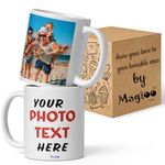 Magioo Custom Mug with Picture, Personalized Add Text and Photo Coffee Mug White Ceramic 312 ml Birthday,Anniversaries,Weddings Customizable Gift for Husband,Wife,Brother,Sister,Friends,dad,mom etc